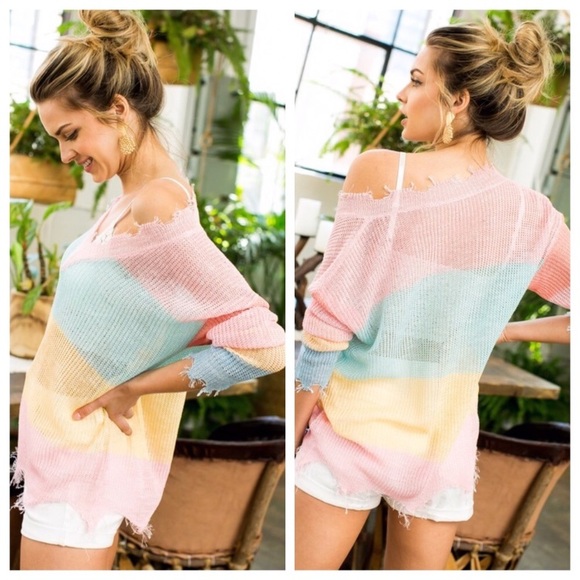 ❗️LAST Rainbow Color-block Lightweight Sweater - Picture 4 of 5